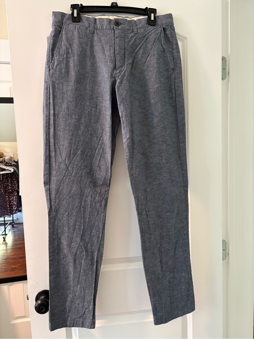 J. Crew Men's Slim Chinos in Heathered Blue-Gray